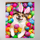 Dog Laying on Easter Eggs ポスター (正面)