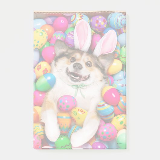 Dog Laying on Easter Eggs ポストイット (正面)