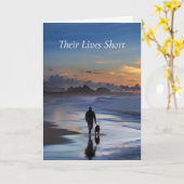 Dog Loss Sympathy Condolences Walking Dog  カード (黄色い花)