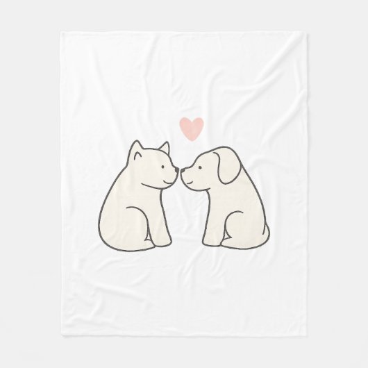 Dog Love フリースブランケット (正面)