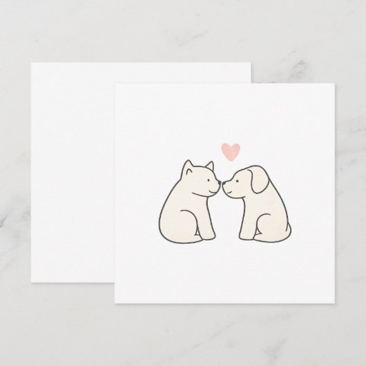 Dog Love Flat Card (正面/裏面)