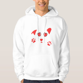 Dog Love Minimal Line Art - かわいいバレンタインアート パーカ