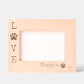 Dog LOVE Pawプリントモダン写パーソナライズされた真 レーザー彫刻フレーム (正面)
