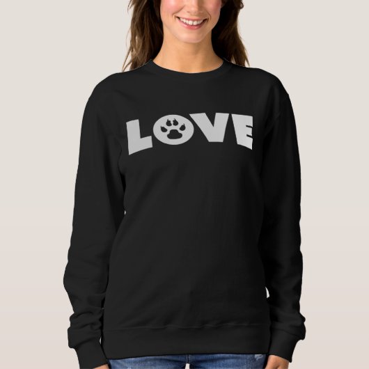 Dog Love Paw Print Graphic Plus Size スウェットシャツ (正面)