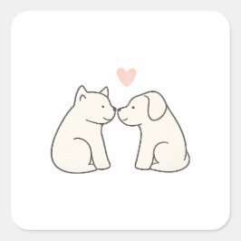 Dog Love Sticker スクエアシール