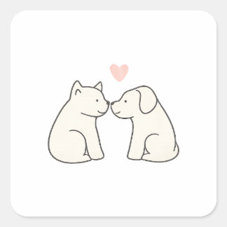 Dog Love Sticker スクエアシール