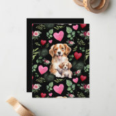Dog Love Valentine’s Day Card in Black ノートカード (正面/裏面インサイチュ)
