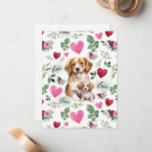Dog Love Valentine’s Day Card in White ノートカード (正面/裏面インサイチュ)