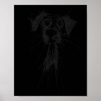 Dog Lover Abstract Scribble Art Cute Puppy Puppy  ポスター
