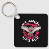 dog lover angel wings labrador puppy キーホルダー (正面)