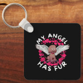 dog lover angel wings labrador puppy キーホルダー (正面)