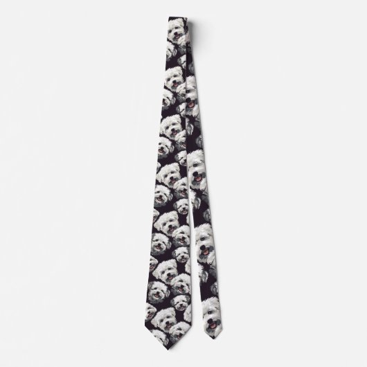 Dog Lover Canine Retro Custom Tie ネクタイ (正面)