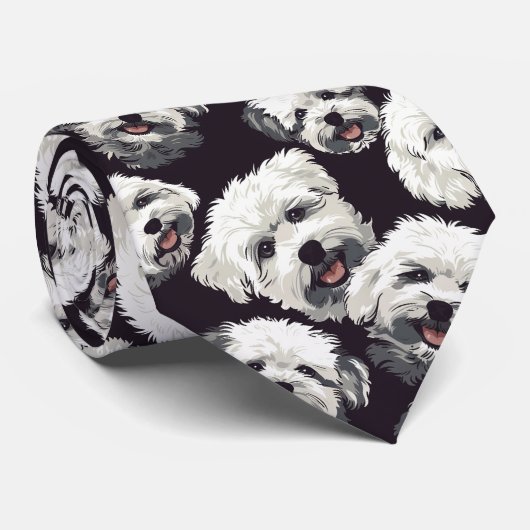 Dog Lover Canine Retro Custom Tie ネクタイ (ロール)
