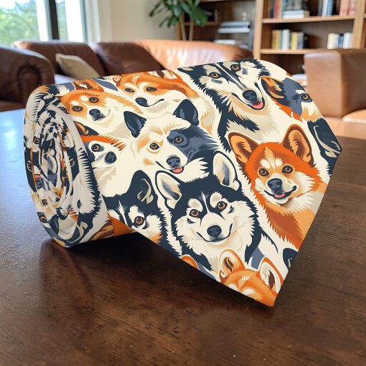 Dog Lover Canine Retro Custom Tie ネクタイ