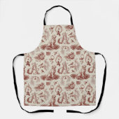 Dog Lover Christmas Apron Letter A Monogram エプロン (正面)