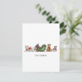 Dog Lover Christmas Card with Festive Sleigh シーズンカード (スタンド正面)