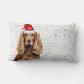 Dog Lover Christmas Cocker Spaniel Woof Holiday ランバークッション (裏面)