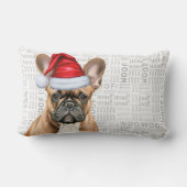 Dog Lover Christmas Cute French Bulldog Holiday ランバークッション (裏面)