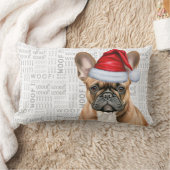 Dog Lover Christmas Cute French Bulldog Holiday ランバークッション (ブランケット)