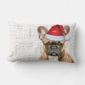 Dog Lover Christmas Cute French Bulldog Holiday ランバークッション (正面)