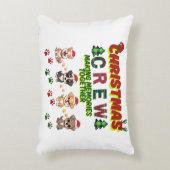 Dog Lover Christmas Family-Christmas crew dogs  アクセントクッション (正面(垂直))