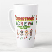 Dog Lover Christmas Family-Christmas crew dogs  カフェラテマグ (左アングル)