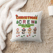 Dog Lover Christmas Family-Christmas crew dogs  クッション (ブランケット)