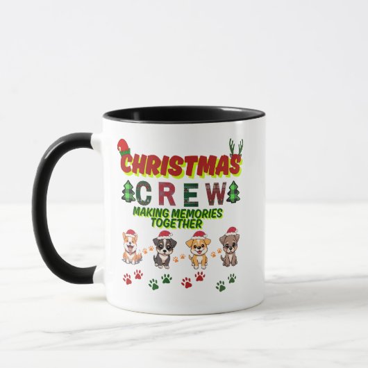 Dog Lover Christmas Family-Christmas crew dogs  マグカップ (左)