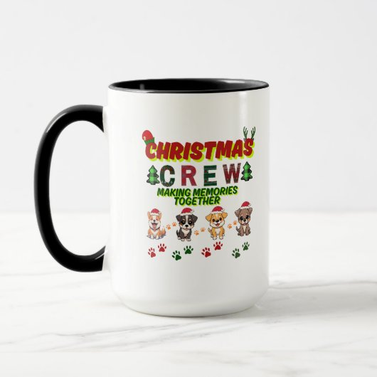 Dog Lover Christmas Family-Christmas crew dogs マグカップ (左)