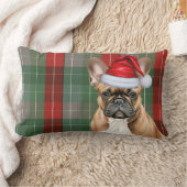 Dog Lover Christmas French Bulldog Holiday Plaid ランバークッション (ブランケット)