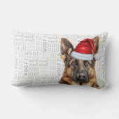 Dog Lover Christmas German Shephed in a Hat ランバークッション (裏面)