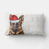 Dog Lover Christmas German Shephed in a Hat ランバークッション (正面)