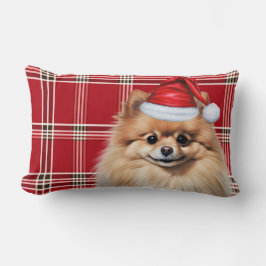 Dog Lover Christmas Pomeranian Holiday Plaid ランバークッション
