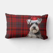Dog Lover Christmas Schnauzer Holiday Plaid ランバークッション (裏面)
