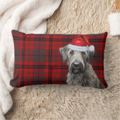 Dog Lover Christmas Wolfhound Red Holiday Plaid ランバークッション (ブランケット)