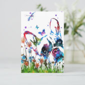 Dog Lover French Bulldog And Dragonfly サンキューカード (スタンド正面)