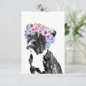 Dog Lover French Bulldog And Flower サンキューカード (スタンド正面)
