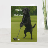 Dog Lover funny birthday card Lab at the Tee カード (正面)