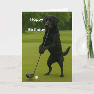 Dog Lover funny birthday card Lab at the Tee カード