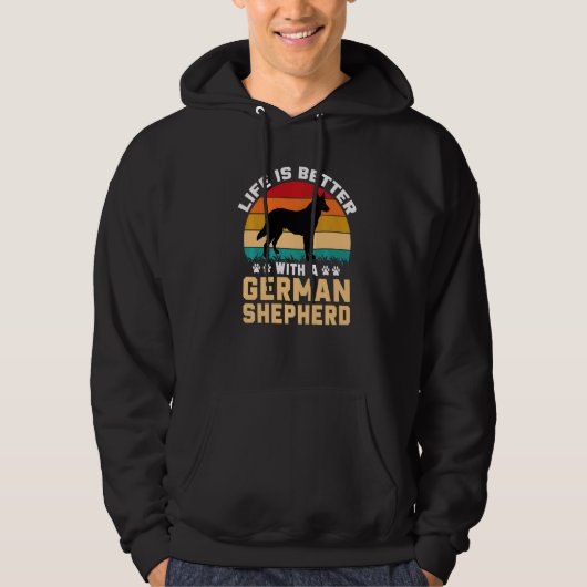 Dog lover gifts - life is better with German Sheph パーカ (正面)