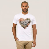 Dog Lover Human Animal Bond Watercolor Heart Tシャツ (正面フル)