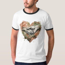 Dog Lover Human Animal Bond Watercolor Heart Tシャツ