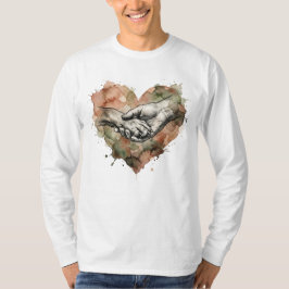 Dog Lover Human Animal Bond Watercolor Heart Tシャツ