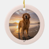 Dog Lover Joy Quote Keepsake Photo Ornament セラミックオーナメント (裏面)
