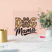 Dog Lover Leopard Print Paw アクリルサイン (ウェディング)