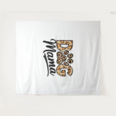 Dog Lover Leopard Print Paw タペストリー (正面(横))