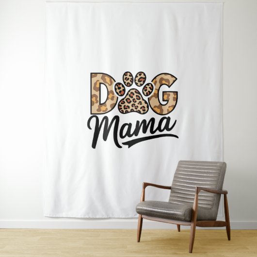 Dog Lover Leopard Print Paw タペストリー (インサイチュ)