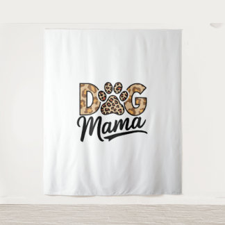 Dog Lover Leopard Print Paw タペストリー