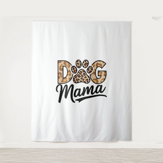 Dog Lover Leopard Print Paw タペストリー (正面)