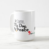Dog Lover Mug – My Coffee My Dog My Peace コーヒーマグカップ (正面左)